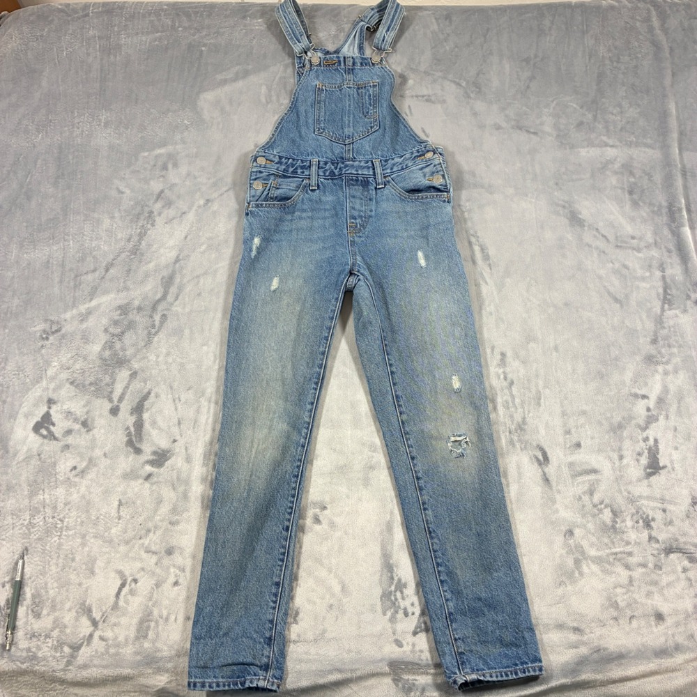 Levi's Denim Overalls Girls XS Blue Distressed bib overalls